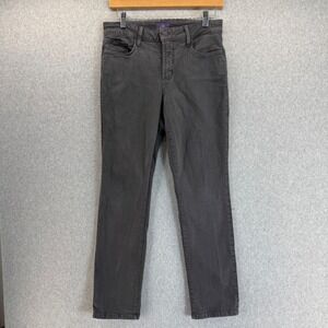 NYDJ Gray Wash Slim Fit Ankle Lift Tuck Jeans Denim Womens Size‎ 10P 10 Petite